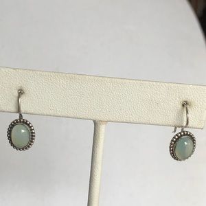 Artisan Crafted Blue Chalcedony Gemstones (1.90 cts) in Sterling Earrings